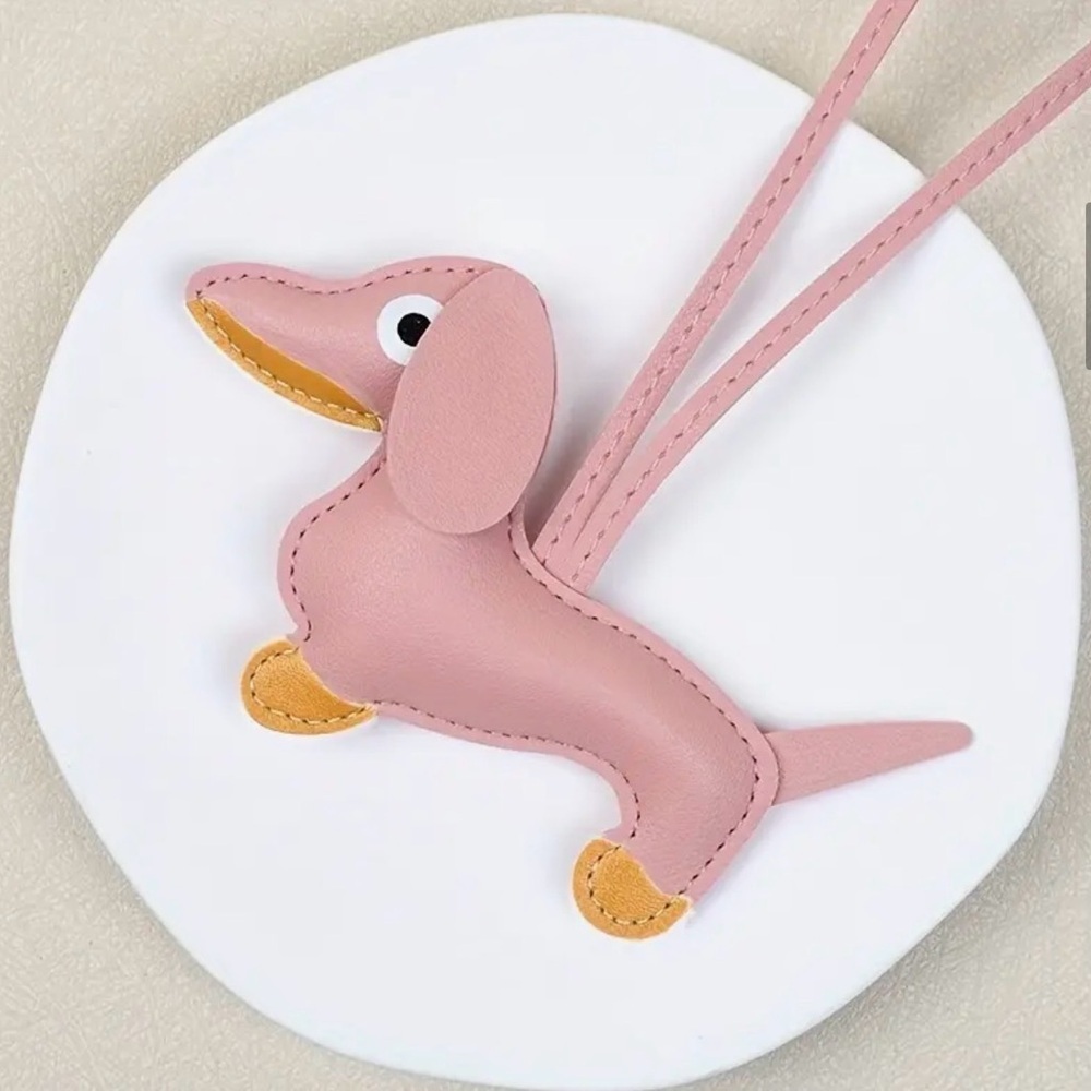 NEW Dachshund Leather Bag Charm
